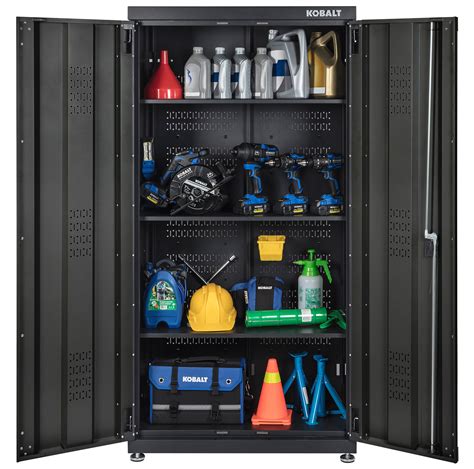 kobalt steel freestanding garage cabinet in black|kobalt storage cabinet extra shelves.